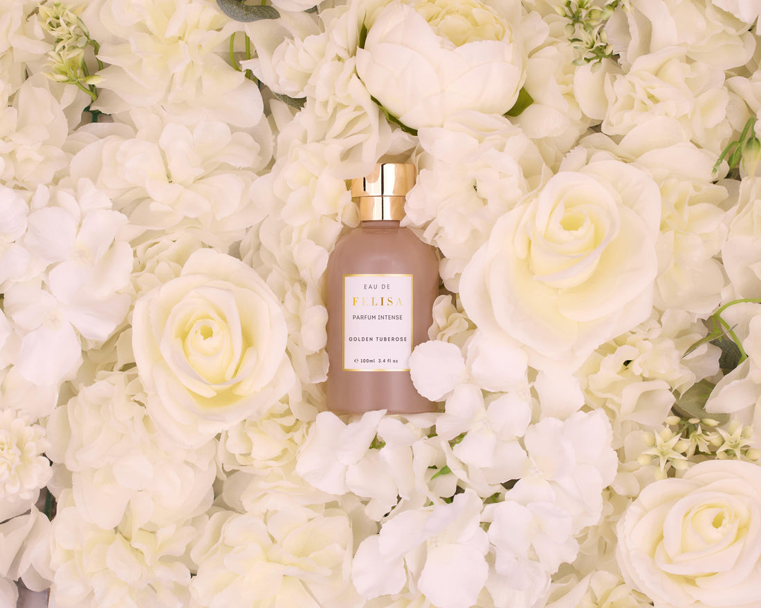 Still de ambientação do perfume Golden Tuberose, Felisa Beauty, perfumaria de nicho brasileira de luxo