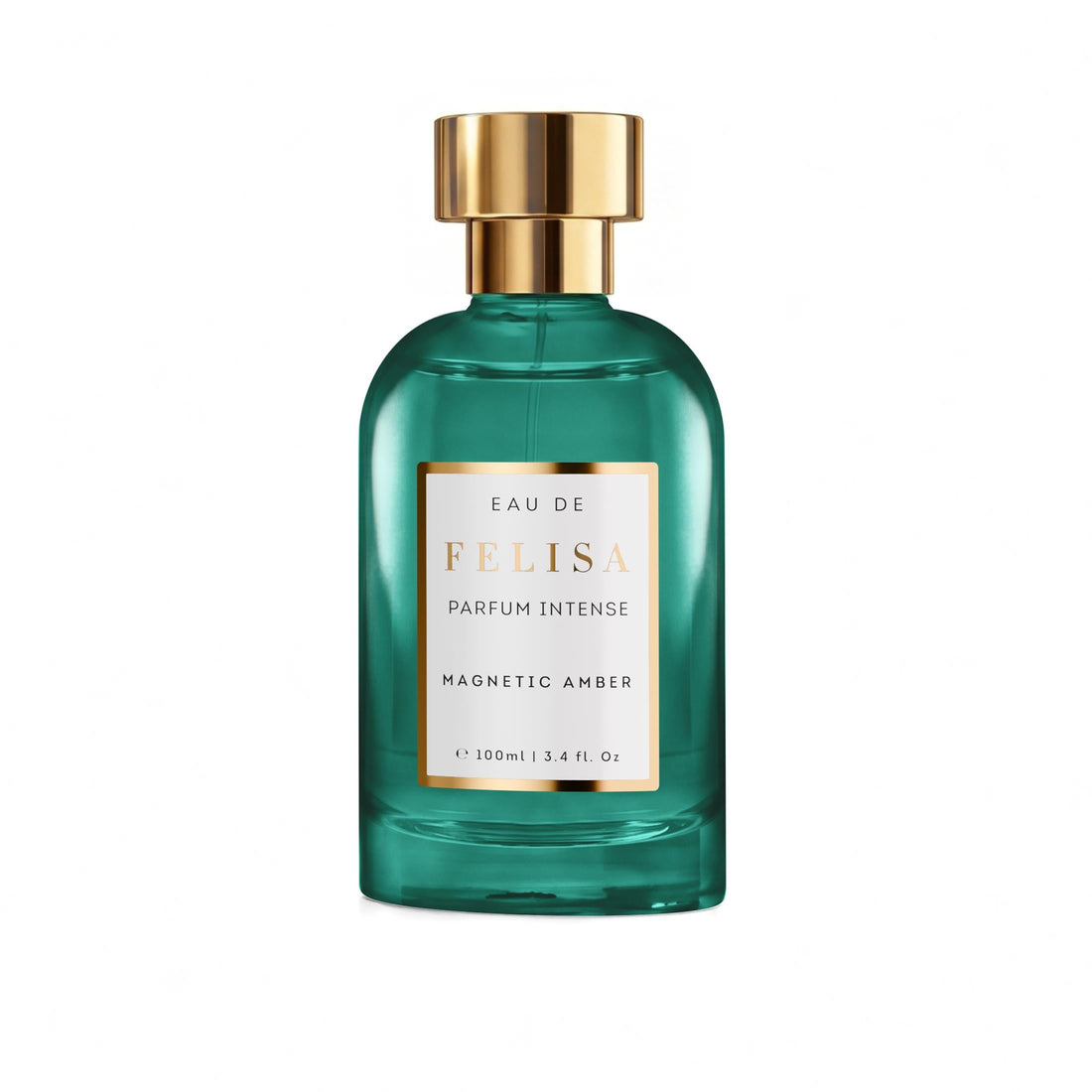 Frasco do perfume Magnetic Amber, da Felisa Beauty, perfumaria de nicho brasileira vegana e cruelty-free.