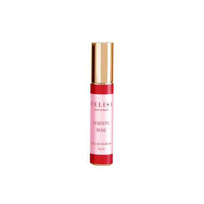Frasco da Miniatura de 10ml do Majestic Rose EDP no fundo branco