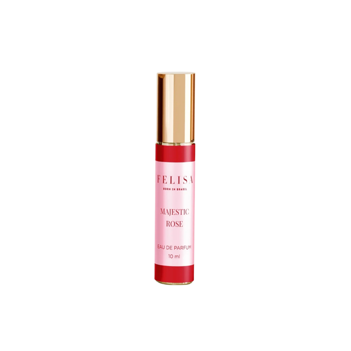 Frasco da Miniatura de 10ml do Majestic Rose EDP no fundo branco