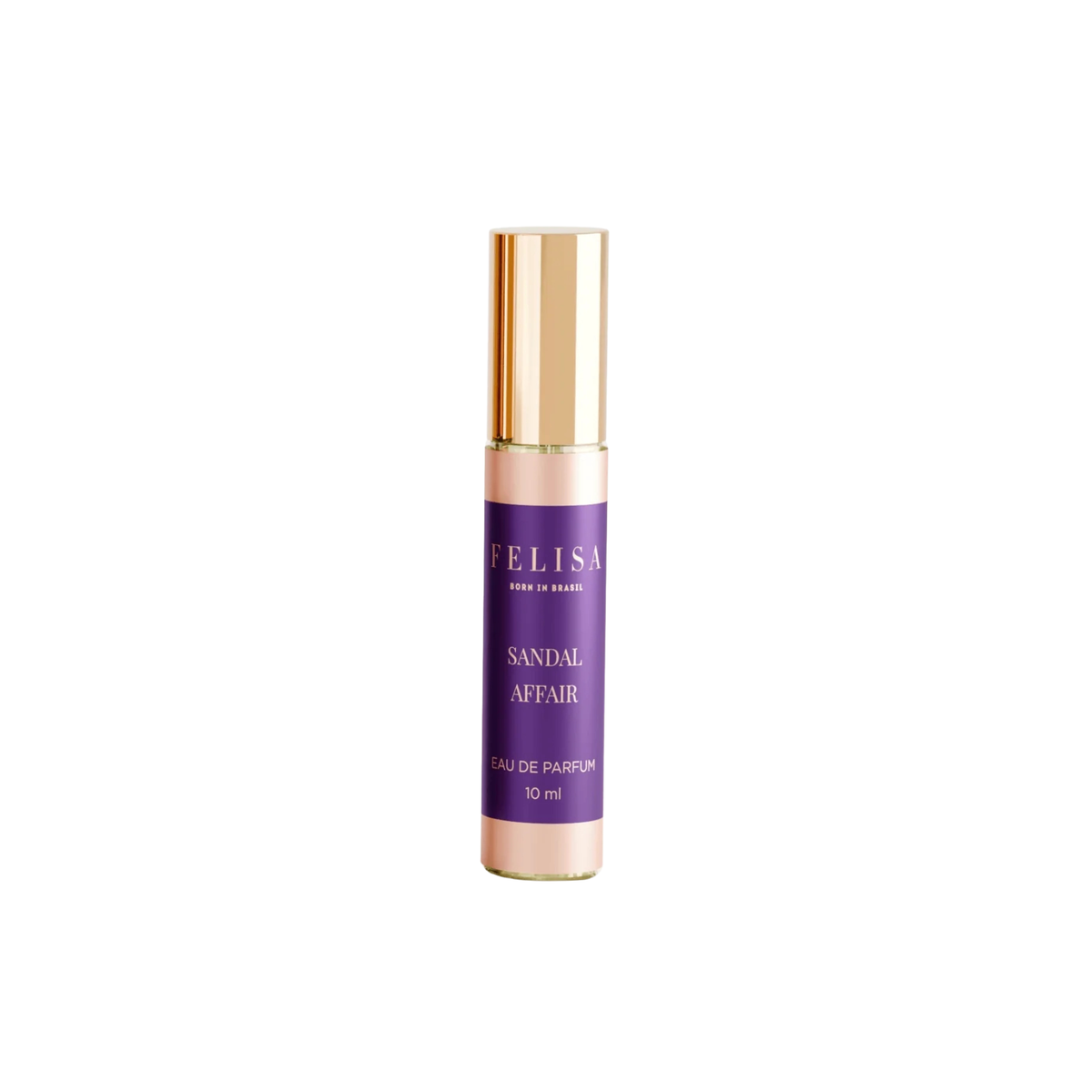 Frasco da Miniatura de 10ml do Sandal Affair EDP no fundo branco