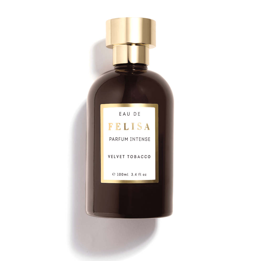 Frasco de 100ml do Velvet Tobacco EDP Intense com fundo branco e sombra